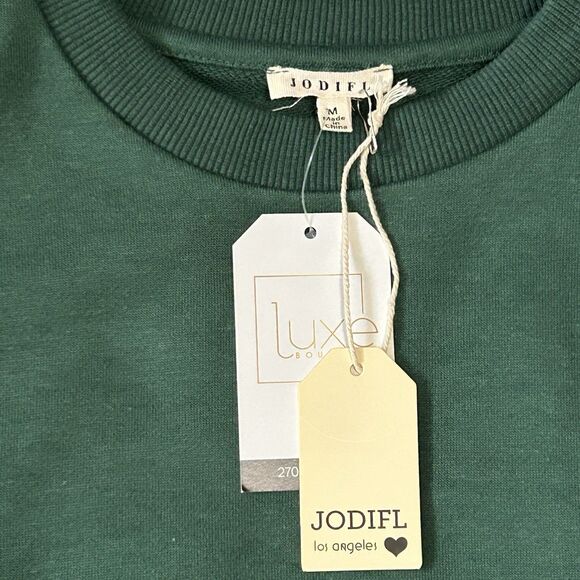 Jodifl Dress Midi Sweatshirt Womens M Green Long Sleeve Crewneck - Picture 2 of 10